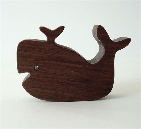 Miniature Wood Whale Toy Waldorf Wood Toys Hand Cut Scroll Saw 550