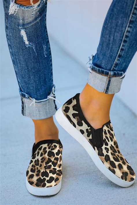 us 14 36 leopard print slip on sneaker wholesale