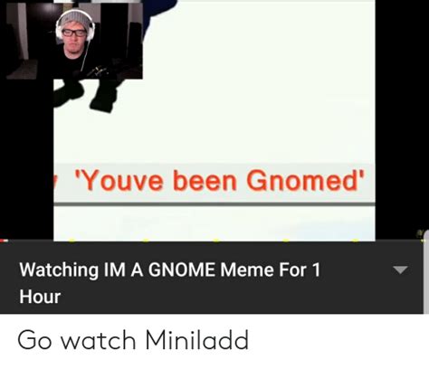 Youve Been Gnomed Watching Im A Gnome Meme For 1 Hour Go Watch Miniladd