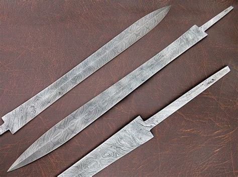 Damascus Knife Custom Handmade 27 Sword Blank Blade Damascus Knife
