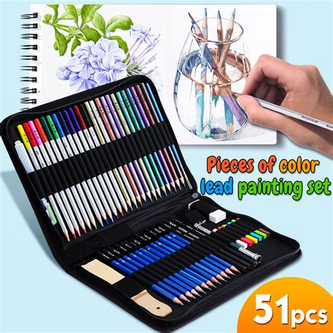 Drawing Pencils For Artists51 Piece Kit Sketch Pencils And Colored