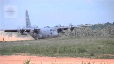 C 130 Hercules Lands On A Dirt Runway Youtube