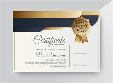 Premium Vector Premium Golden Black Certificate Template Design