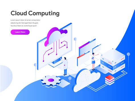 Cloud Computing Isometric Illustration Concept Modern Flat Design