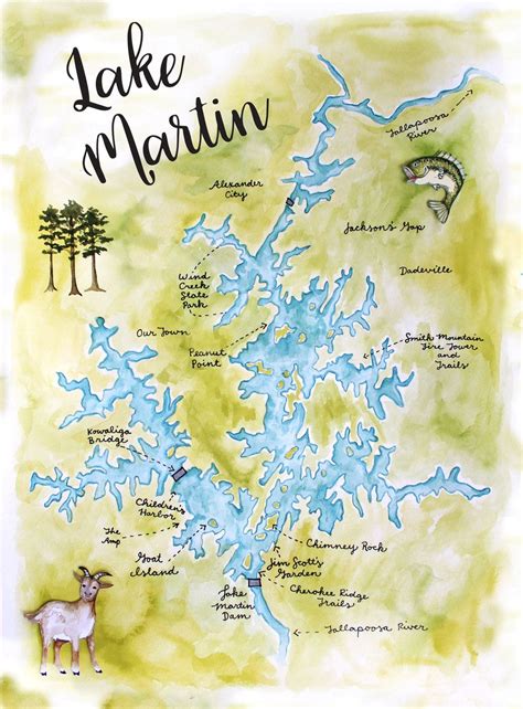 Map Of Lake Martin Alabama Draw A Topographic Map