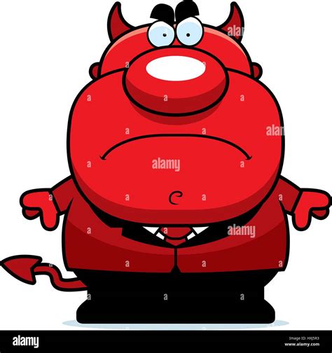 A Cartoon Illustration Of A Devil With An Angry Expression Stock Vector