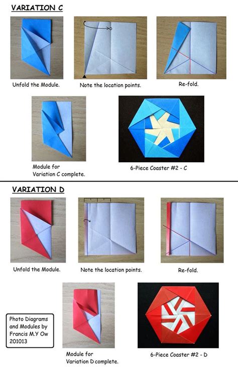 Francis Ow S Origami Diagrams Piece Hexagonal Coaster