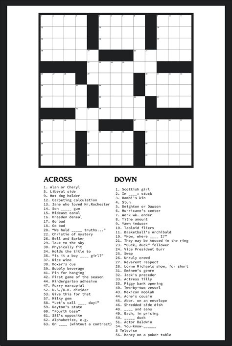 Simple Printable Crossword Puzzles