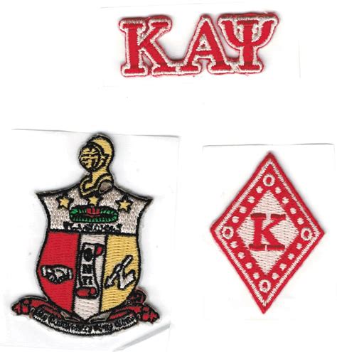 Kappa Alpha Psi 3 Pack A Embroidered Stick On Applique Patches Red 2