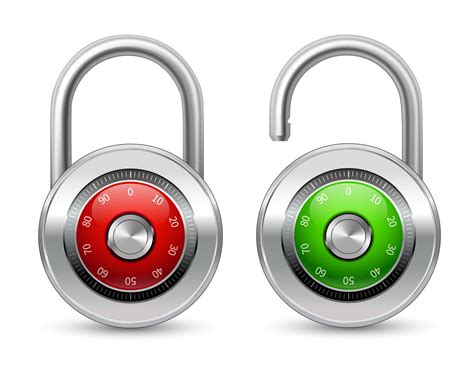 Open And Closed Realistic Lock Icon 429493 Vector Art At Vecteezy