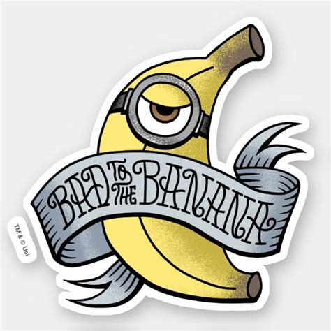 Despicable Me Minion Bad To The Banana Sticker Zazzle Banana