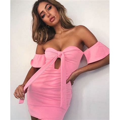 Women Sexy Low Cut Bodycon Dress Ladies Side Bandage Strapless Hollow Out Sexy Party Dress Club