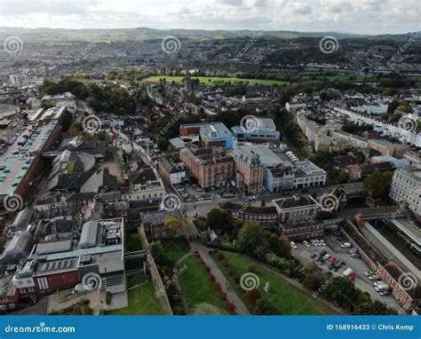 Aerial View Of Exeter City Centre United Kingdom Stock Image Image
