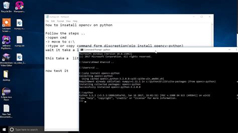 How To Install Opencv In Python Windows Youtube