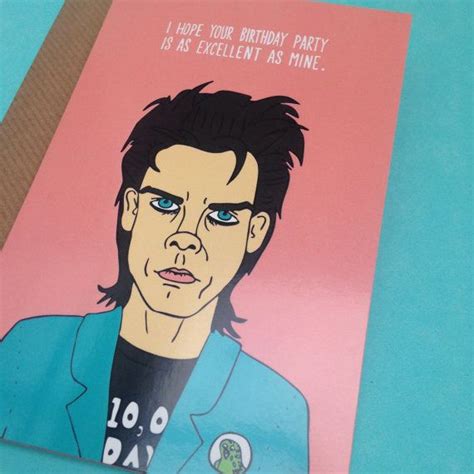 nick cave birthday party greetings card from full colour etsy