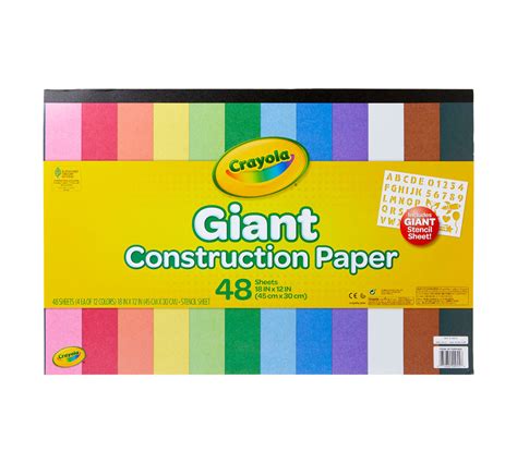 Crayola Giant Construction Paper And Stencil Set Assorted Colors Crayola