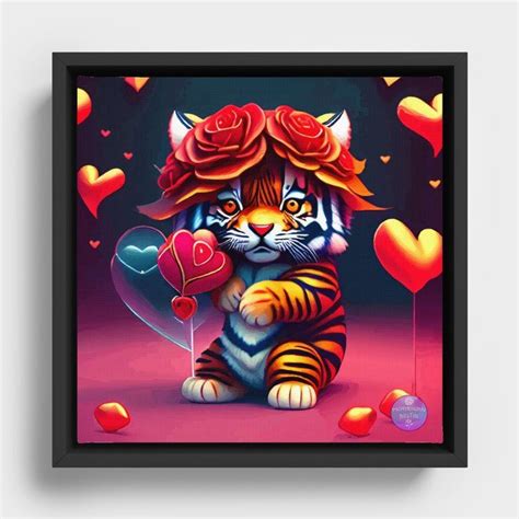 Shop Valentine Tiger Framed Canvas By Morriganaustin On Society