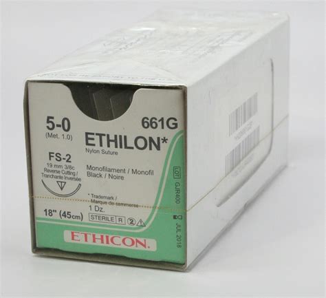 Suture Nylon 50 19mm Ethilon 12s 661g Online Medical Supplies