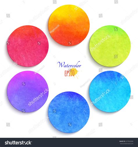 Vector Set Of Colorful Watercolor Paint Circles 227929390 Shutterstock