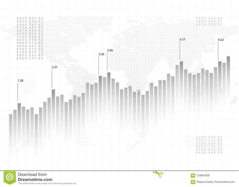 Graph Chart Data Background Finance Concept Gray Vector Pattern