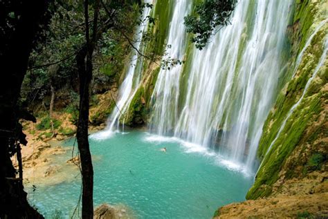 Cascada Limon Waterfall Near Samana In The Dominican Republic