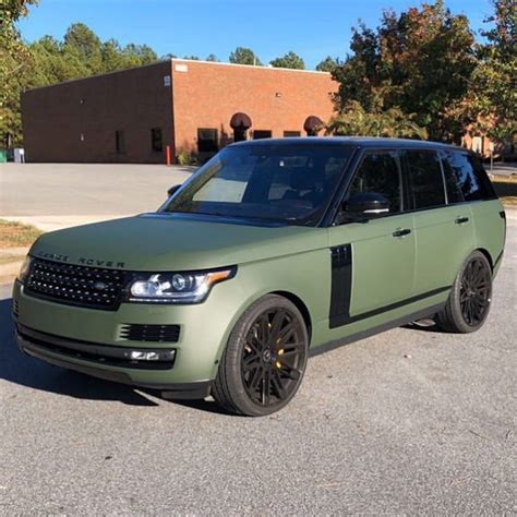 Range Rover Wrapped In Matte Military Green Vinyl