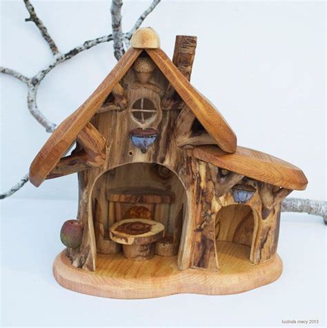 Creat your own fairy garden and dollhouse, a fun garden project for the kids. Large Woodland Gnome Lodge with Fireplace and Furnishings ...