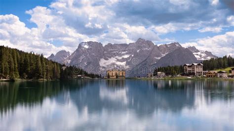 Misurina Lake Cortina D Ampezzo Dolomites Italy Stock Photo Image