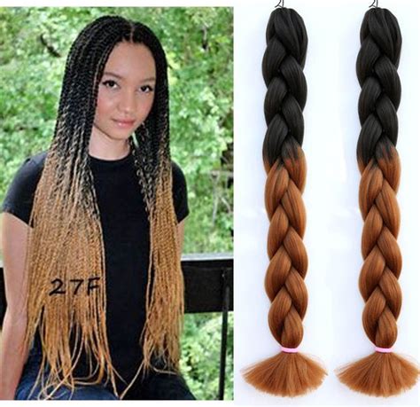 Online Shop Ombre Black Brown Braid Hair Two Tone Kanek African