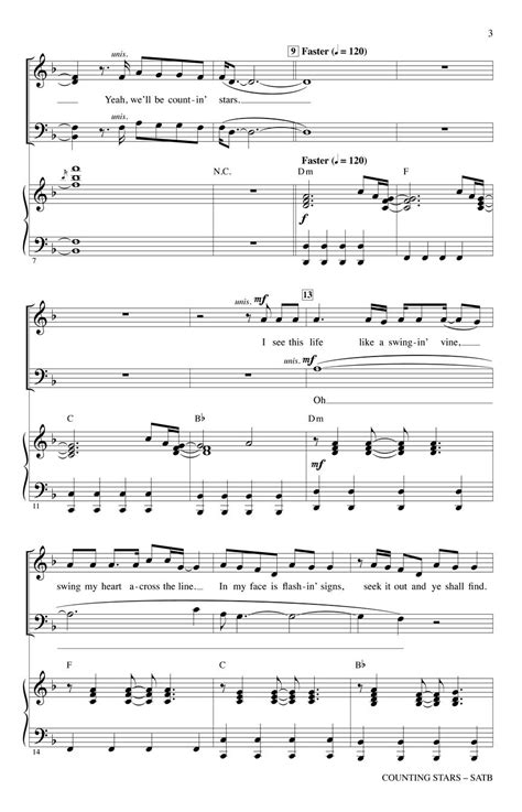 Counting Stars Sheet Music By Mark Brymer Sku 00124154 Stantons