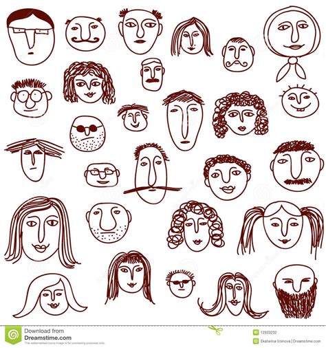 Photo About Hand Drawn Faces Showing Peoples Diversity Illustration Of