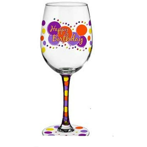 Let S Toast Happy Birthday Decorative Wine Glass 66