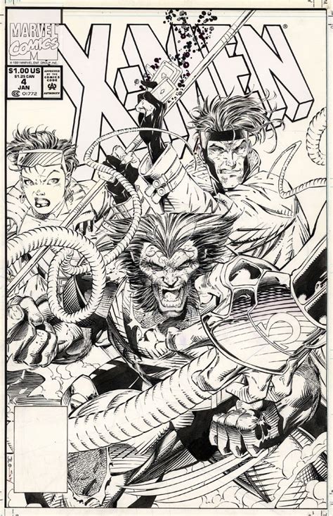 Xmen 4 Cover By Jim Lee And Scott Wiliams Comic Art Jim Lee Art Jim