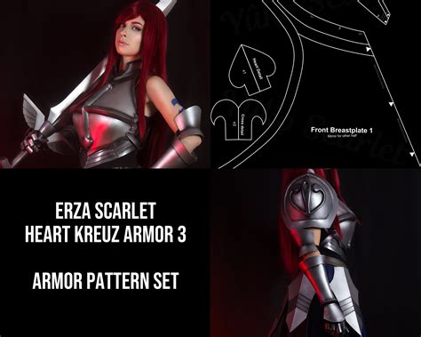 Erza Scarlet Heart Kreuz Armor 3 Inspired Ensemble De Motifs Darmure
