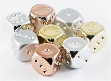 Metallic Plated D6 Dice Choose Color One Pair 16mm Six Sided Dice