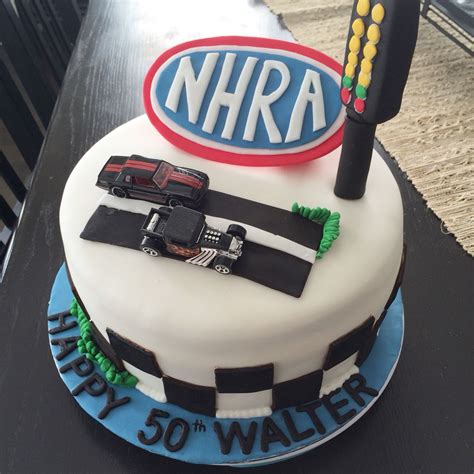 Fondant 50th Birthday Cake Hot Rod Drag Racing Theme 50th Birthday