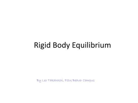 Ppt Rigid Body Equilibrium Powerpoint Presentation Free Download