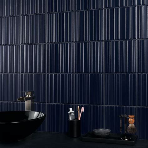 Sydney Blue 8x16 3d Mixed Finish Glossy And Matte Ceramic Tile