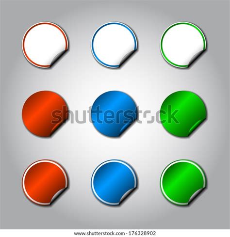 Collection Colorful Circle Stickers Stock Vector Royalty Free