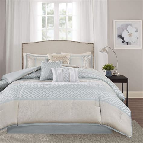 Madison Park Bennett 7 Piece Comforter Set Aqua Cal King