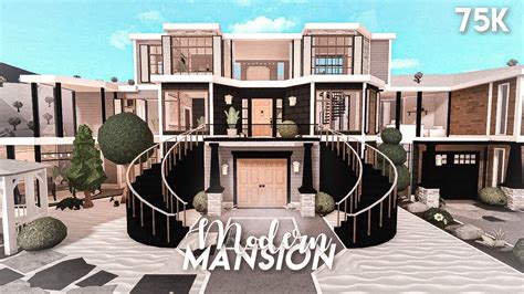 Modern Mansion Bloxburg Speedbuild 75k Youtube