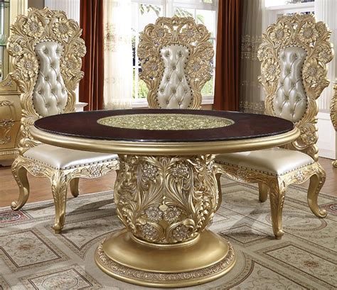 Antique Gold And Perfect Brown Dining Table Traditional Homey Design Hd