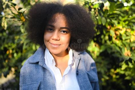 Fashion Close Up Stylish Portrait Of Attractive Young Natural Beauty African American Woman With