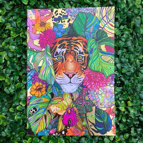 Jungle Tiger Gold Foil Notebook — Botanical Art