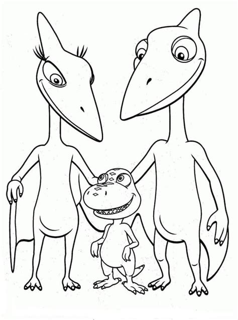 Familia De Dinosaurios Lindo Para Colorear Imprimir E Dibujar