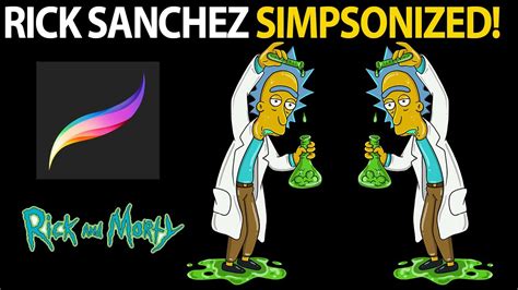 Rick Sanchez Simpsonized In Procreate Youtube