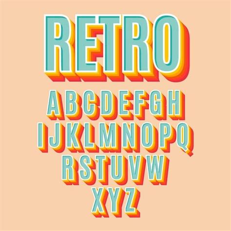 Premium Vector 3d Retro Alphabet Collection Font Design Alphabet