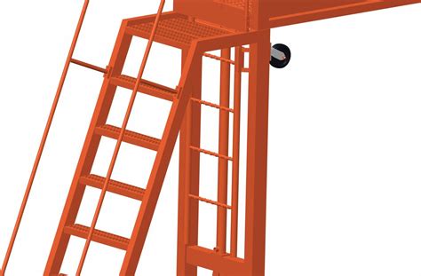 Ballymore Unsupported 9 Step Cantilever Rolling Ladder Serrated Step