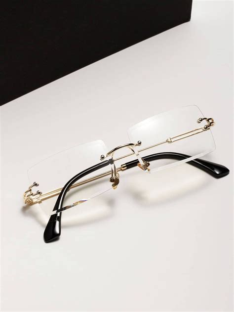 Square Rimless Eyeglasses Shein Uk