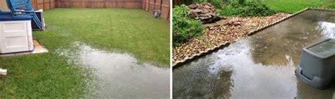 Backyard flooding can cause water to seep into the crawl space or basements, resulting in home structural damage and the buildup of indoor mildew some homeowners make the mistake of digging narrow drainage ditches filled with gravel (french drains) to create a new path for the water to drain. Lawn Flooding Problems - Budapestsightseeing.org